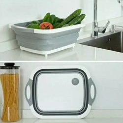 MULTIFUCTIONAL 2IN1 FOLDING CHOPPING BOARD and DRAIN BASIN BASKET